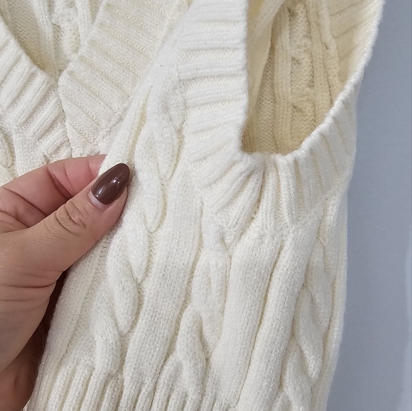 Princess Polly Cropped Sweater Vest off white S/M - Picture 3 of 5